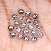 1 CT - 3.5 MM - Salt And Pepper Tambuli cut Round Rose Cut Diamond