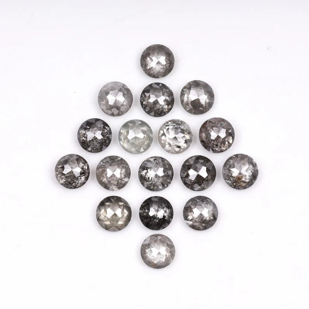 1 CT - 2.5 MM - Salt And Pepper Tambuli cut Round Rose Cut Diamond