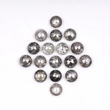 1 CT - 2.5 MM - Salt And Pepper Tambuli cut Round Rose Cut Diamond