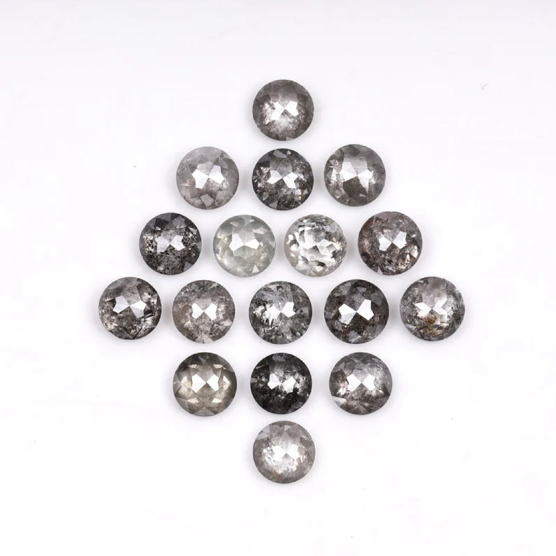 1 CT - 2.5 MM - Salt And Pepper Tambuli cut Round Rose Cut Diamond