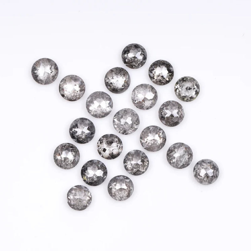 1 CT - 3.5 MM - Salt And Pepper Tambuli cut Round Rose Cut Diamond