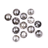 1 CT - 4.0 MM - Salt And Pepper Round Rose Cut Diamond - Minimal Carbon