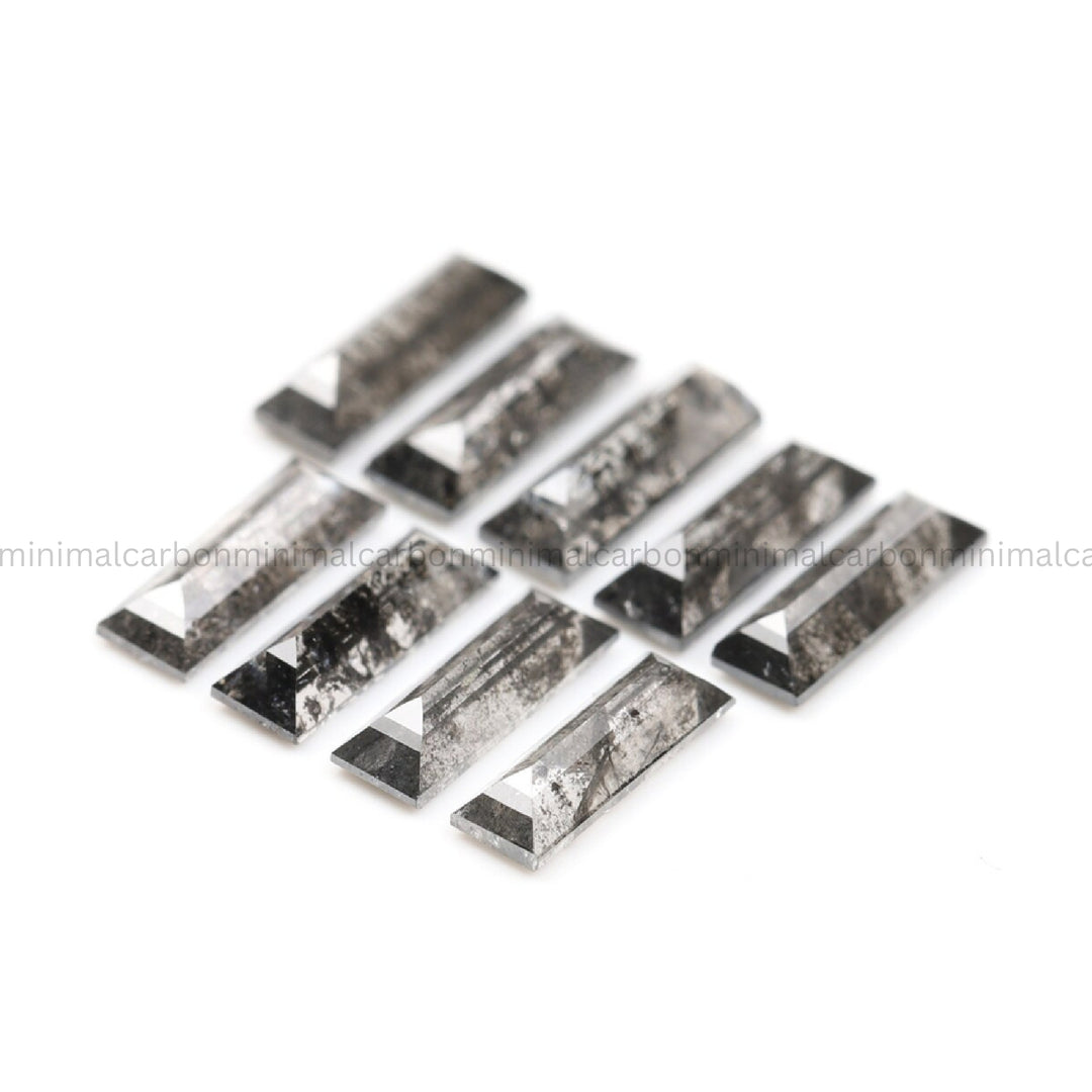 1.82 CT, 6.0 X 2.0 MM Salt And Pepper Baguette Cut Diamond