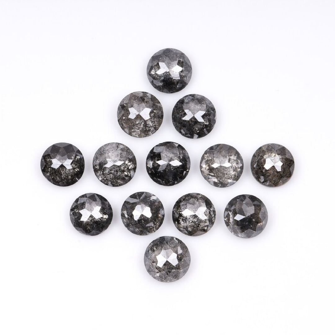 1 CT - 4.0 MM - Salt And Pepper Tambuli cut Round Rose Cut Diamond