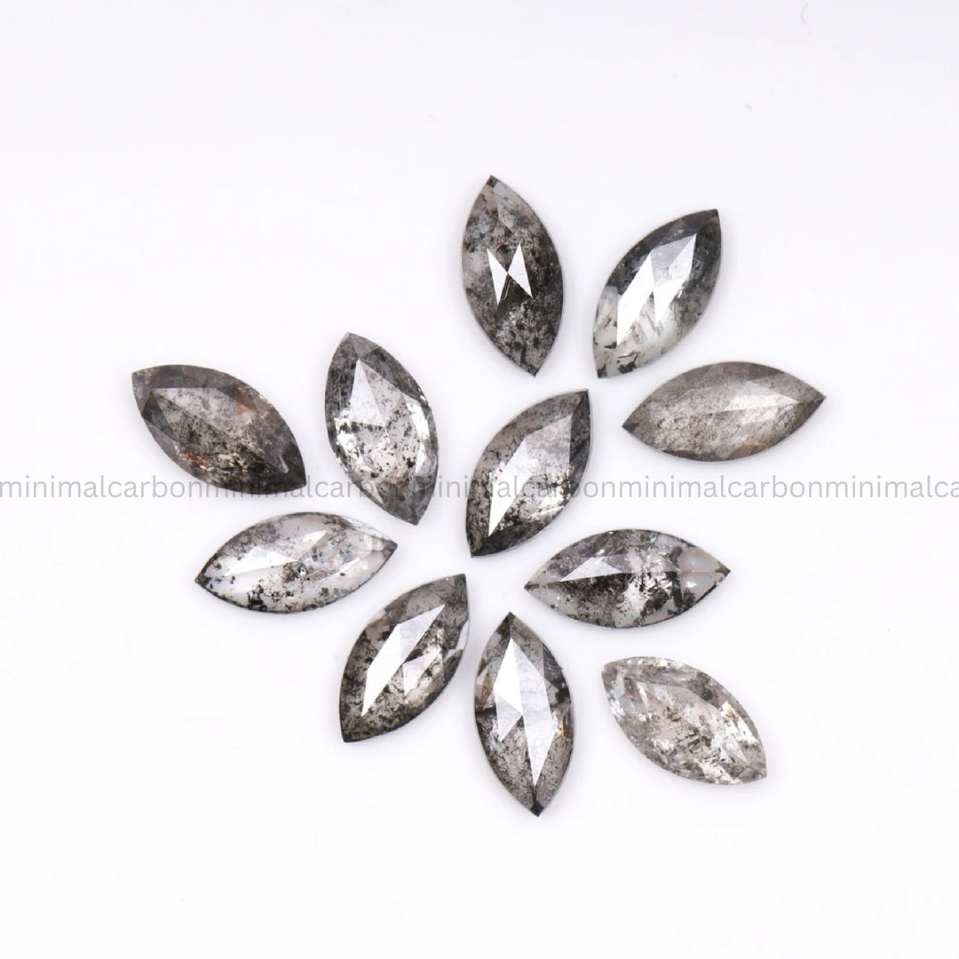 0.77 CT, 4.0 X 2.0 MM Salt And Pepper Marquise Cut Diamond