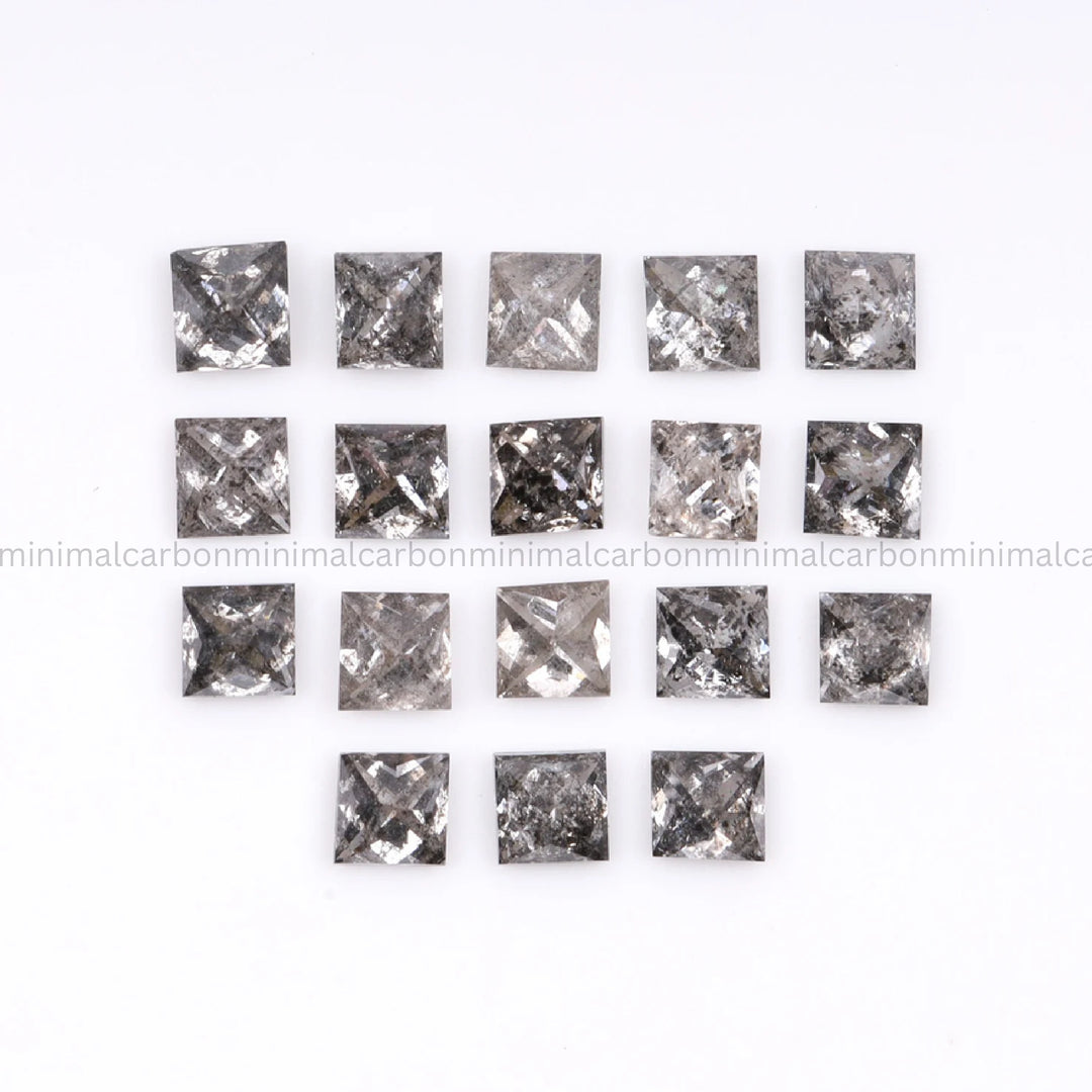 Salt And Pepper Princess Cut Diamond