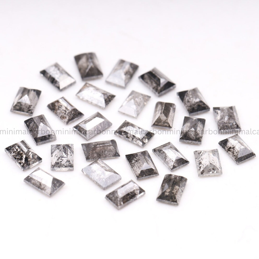 2.10 CT, 3.0 X 2.0 MM Salt And Pepper Baguette Cut Diamond