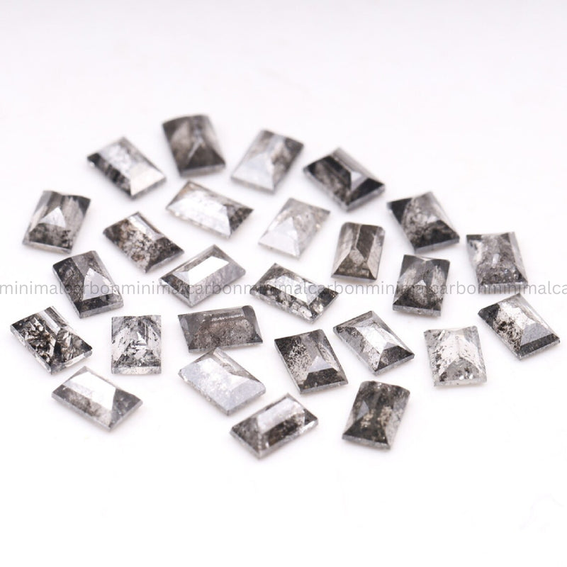 2.10 CT, 3.0 X 2.0 MM Salt And Pepper Baguette Cut Diamond
