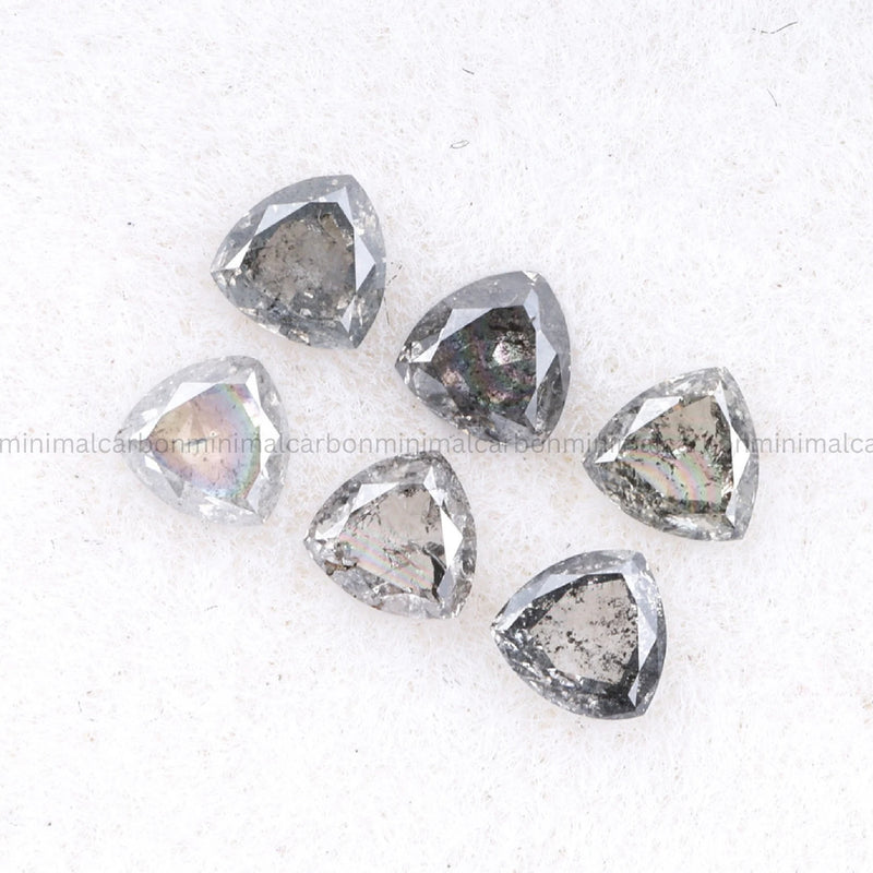 0.63 CT, 3.5 MM Salt And Pepper Trillion Cut Diamond
