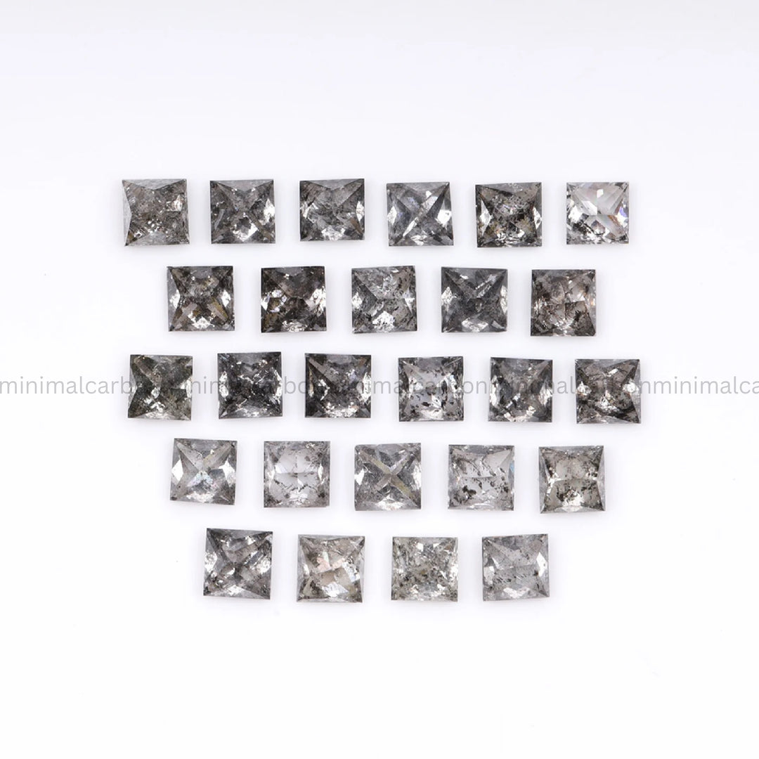 Salt And Pepper Princess Cut Diamond