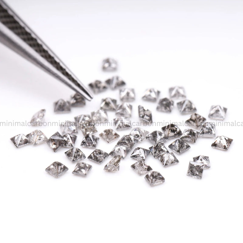 1.2 MM Salt And Pepper Princess Cut Diamond
