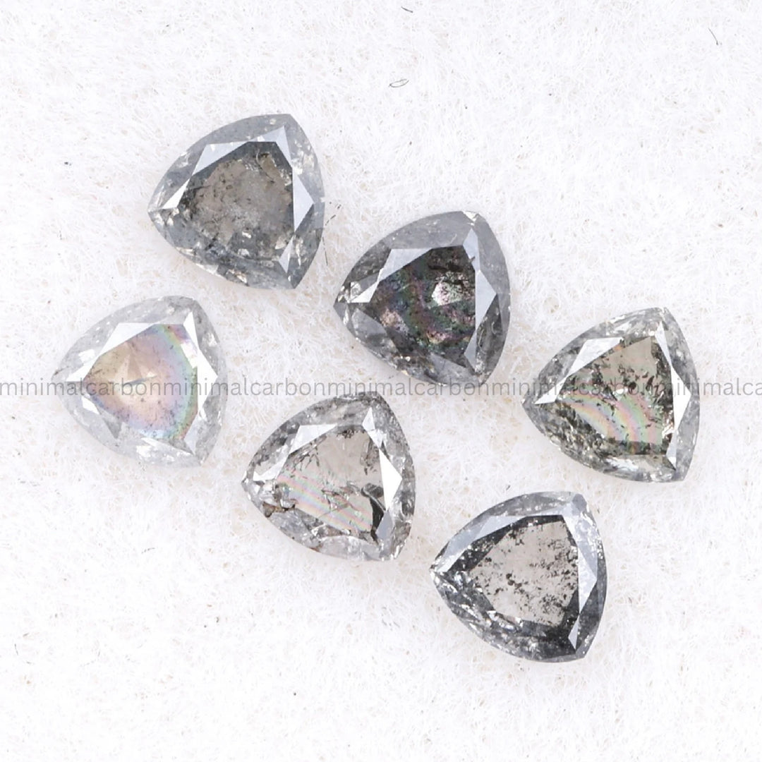0.38 CT, 2.5 MM Salt And Pepper Trillion Cut Diamond