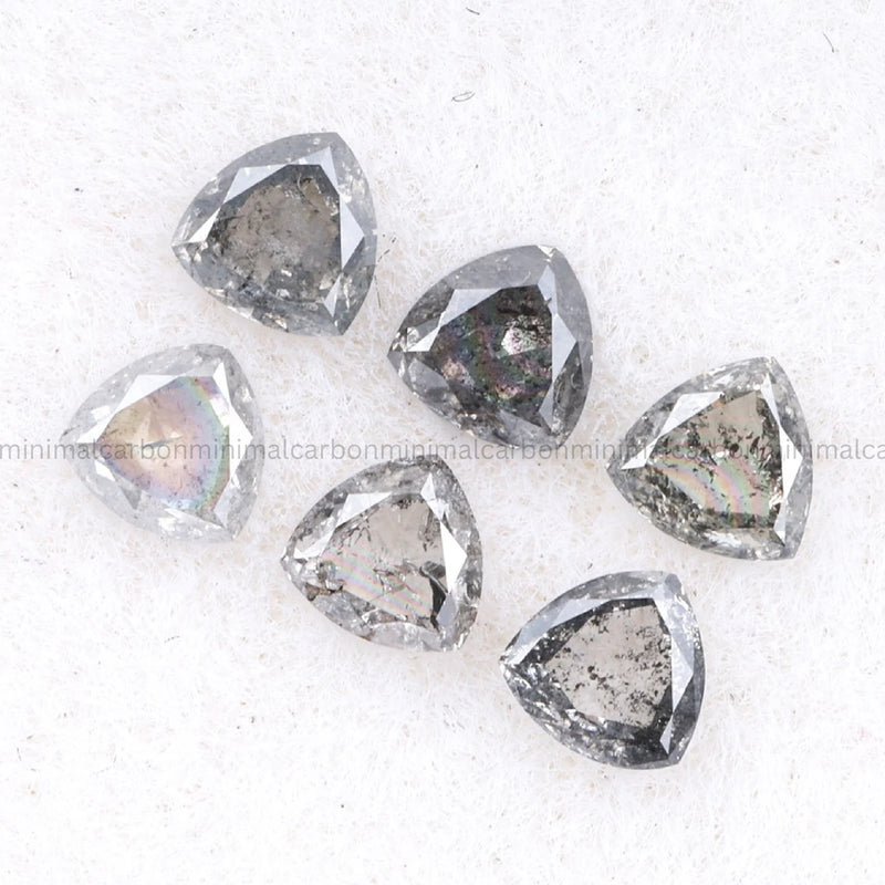 0.38 CT, 2.5 MM Salt And Pepper Trillion Cut Diamond