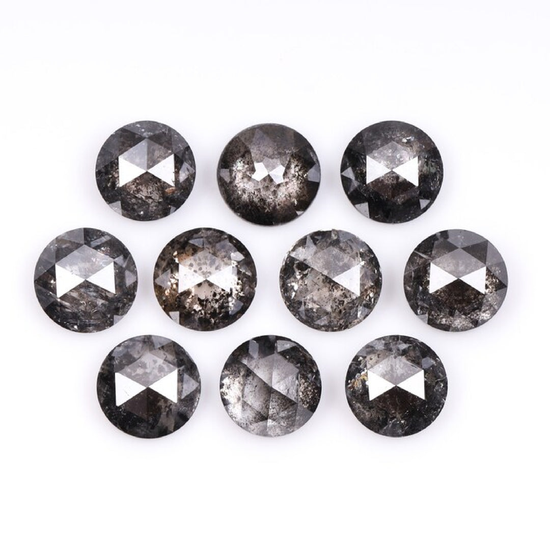 1 CT - 4.5 MM - Salt And Pepper Round Rose Cut Diamond