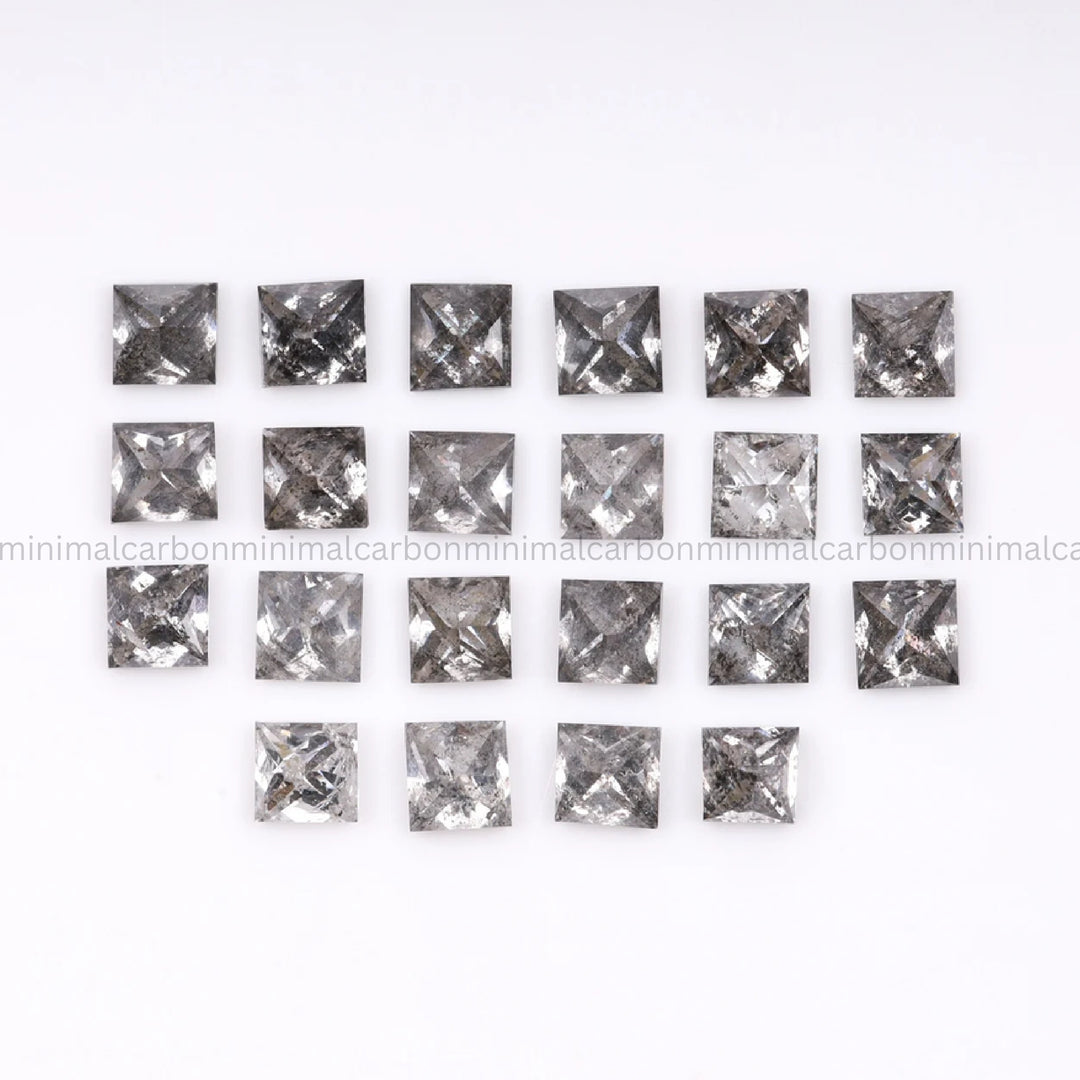 Salt And Pepper Princess Cut Diamond
