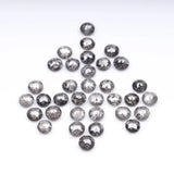 1 CT - 1.5 MM - Salt And Pepper Tambuli cut Round Rose Cut Diamond