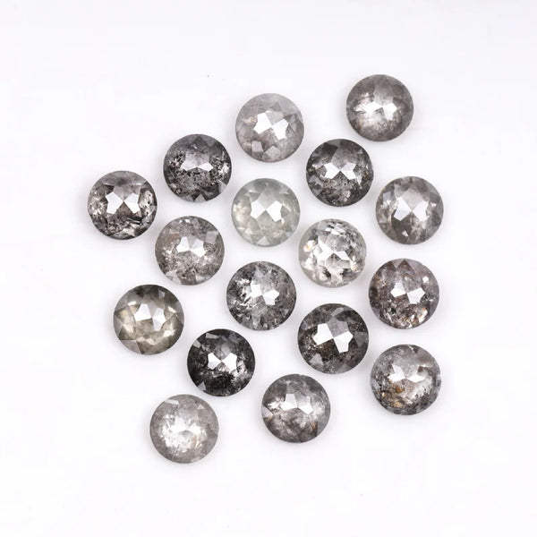 1 CT - 2.5 MM - Salt And Pepper Tambuli cut Round Rose Cut Diamond