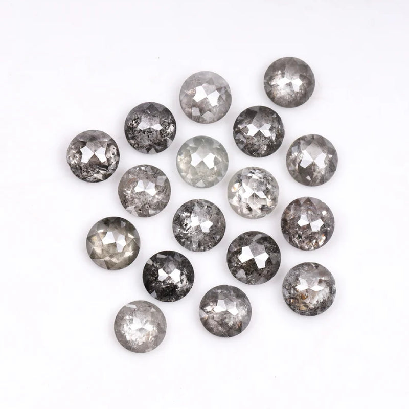 1 CT - 2.5 MM - Salt And Pepper Tambuli cut Round Rose Cut Diamond