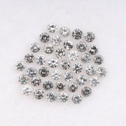 1.1 To 1.5 MM - Salt And Pepper Round Brilliant Cut Diamond - Minimal Carbon