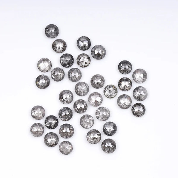 1 CT - 1.5 MM - Salt And Pepper Tambuli cut Round Rose Cut Diamond