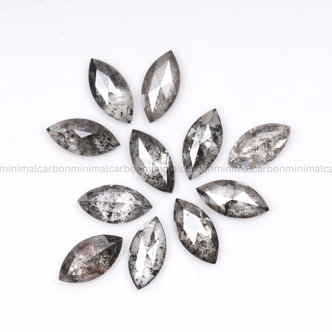 0.77 CT, 4.0 X 2.0 MM Salt And Pepper Marquise Cut Diamond