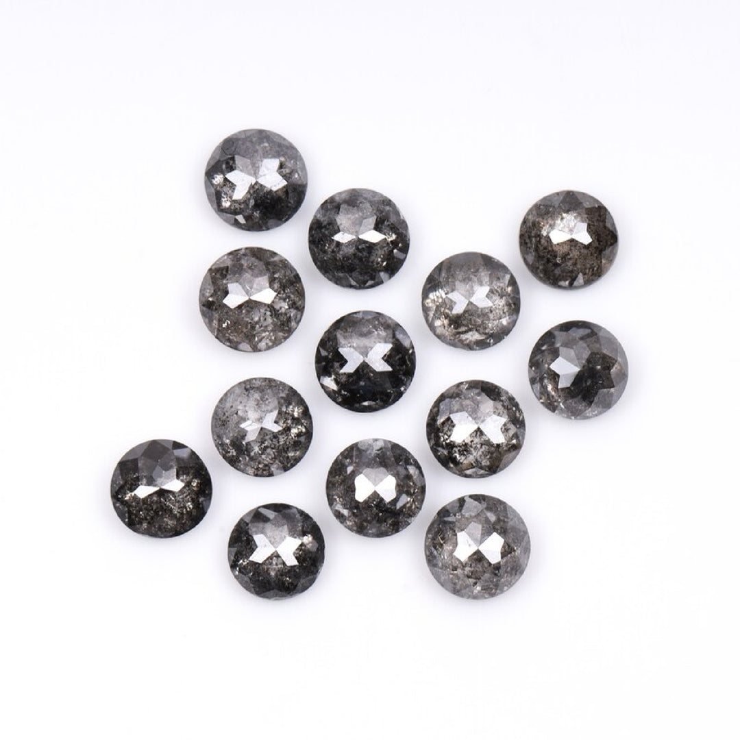 1 CT - 4.0 MM - Salt And Pepper Tambuli cut Round Rose Cut Diamond