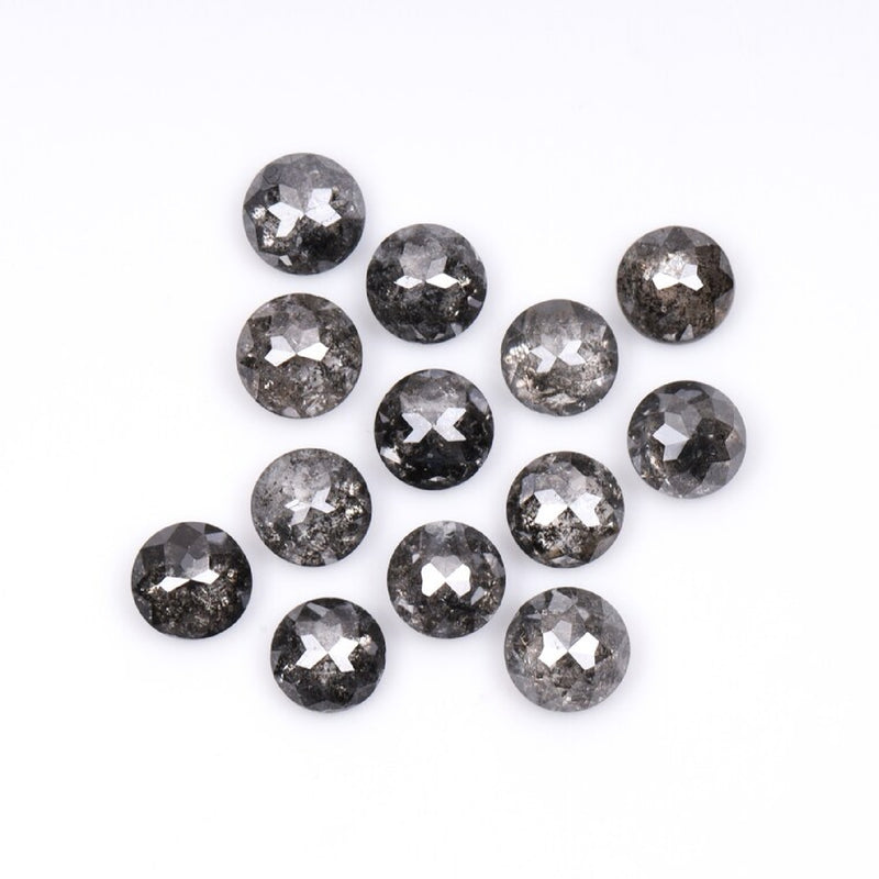 1 CT - 4.0 MM - Salt And Pepper Tambuli cut Round Rose Cut Diamond