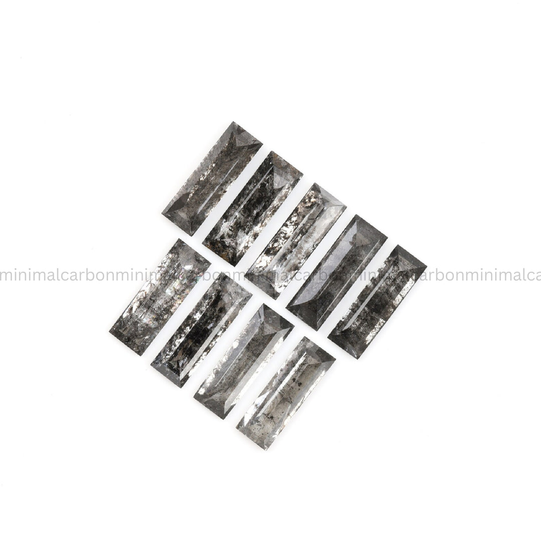 1.82 CT, 6.0 X 2.0 MM Salt And Pepper Baguette Cut Diamond