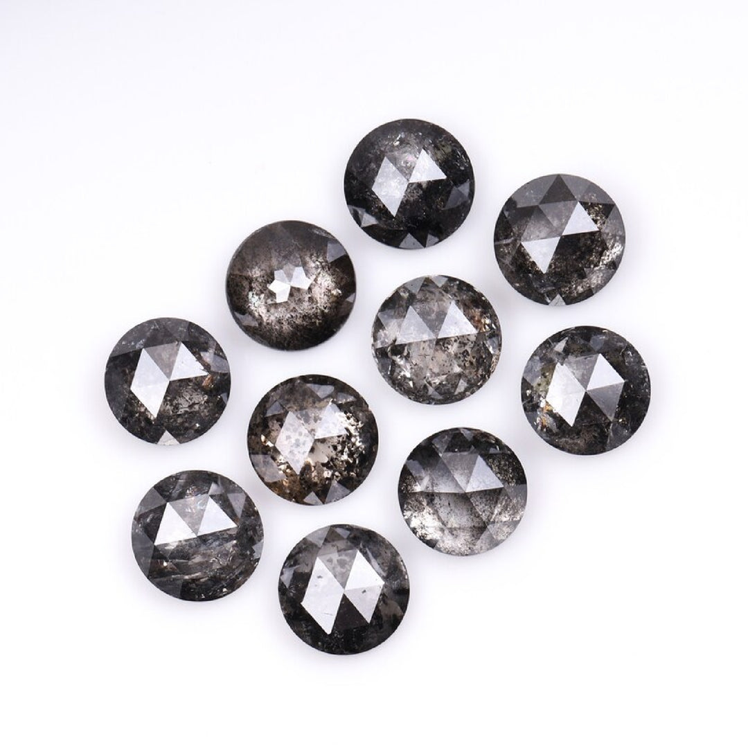 1 CT - 4.5 MM - Salt And Pepper Round Rose Cut Diamond