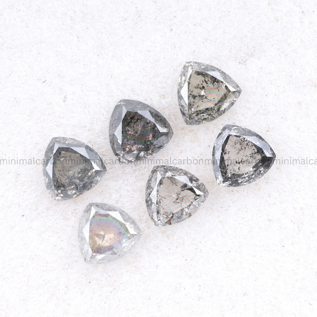 0.63 CT, 3.5 MM Salt And Pepper Trillion Cut Diamond