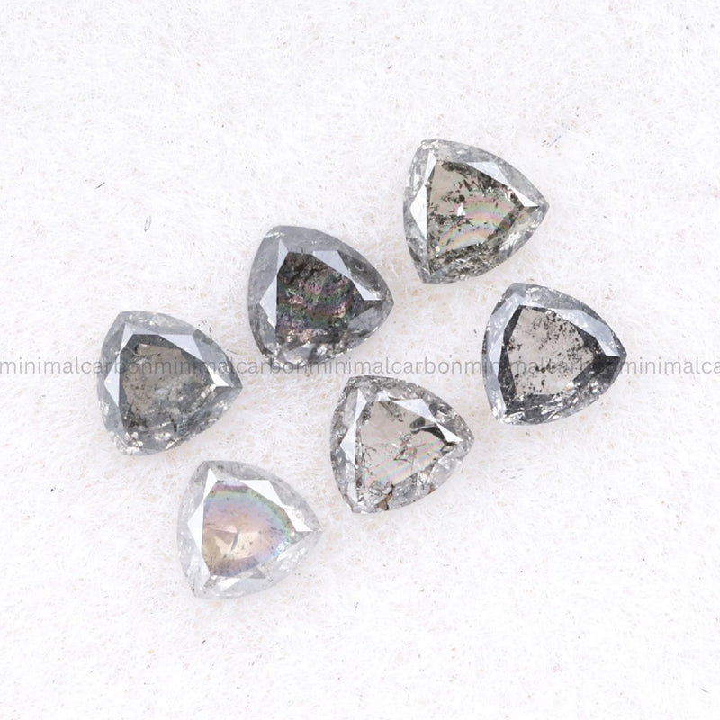 0.63 CT, 3.5 MM Salt And Pepper Trillion Cut Diamond