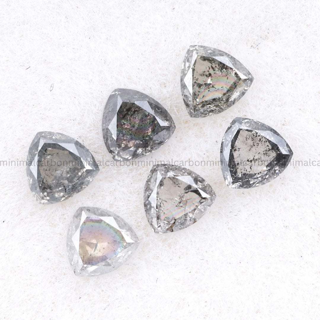 0.38 CT, 2.5 MM Salt And Pepper Trillion Cut Diamond
