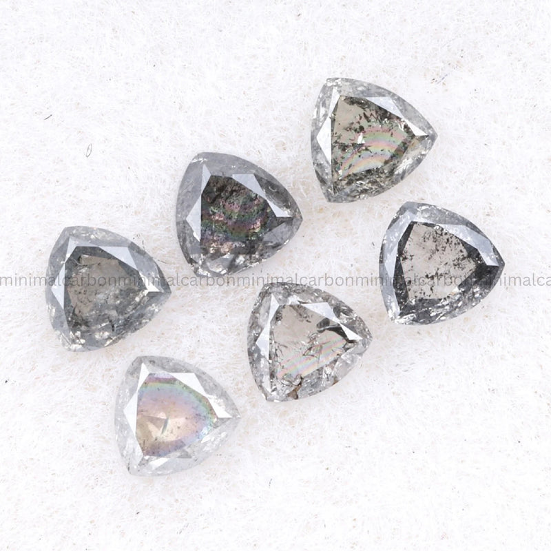 0.38 CT, 2.5 MM Salt And Pepper Trillion Cut Diamond