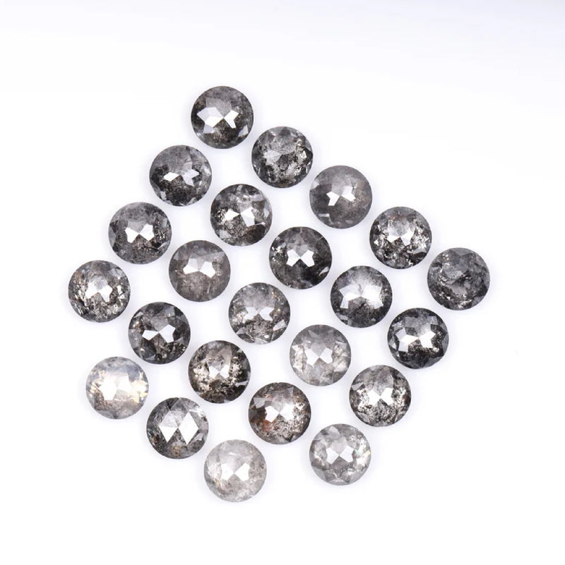 1 CT - 2.0 MM - Salt And Pepper Tambuli cut Round Rose Cut Diamond