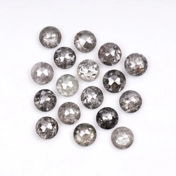 1 CT - 2.5 MM - Salt And Pepper Tambuli cut Round Rose Cut Diamond
