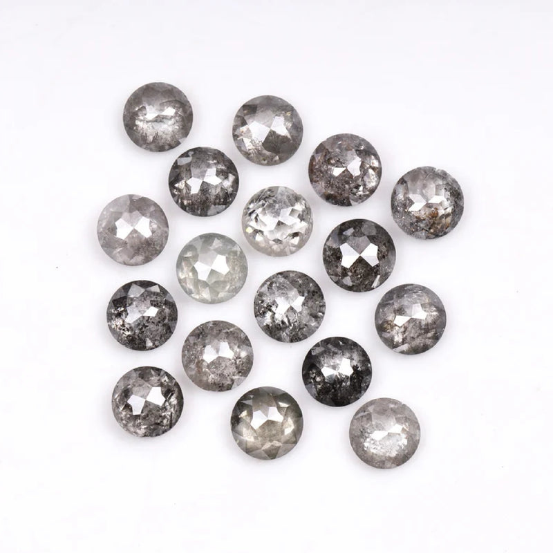 1 CT - 2.5 MM - Salt And Pepper Tambuli cut Round Rose Cut Diamond