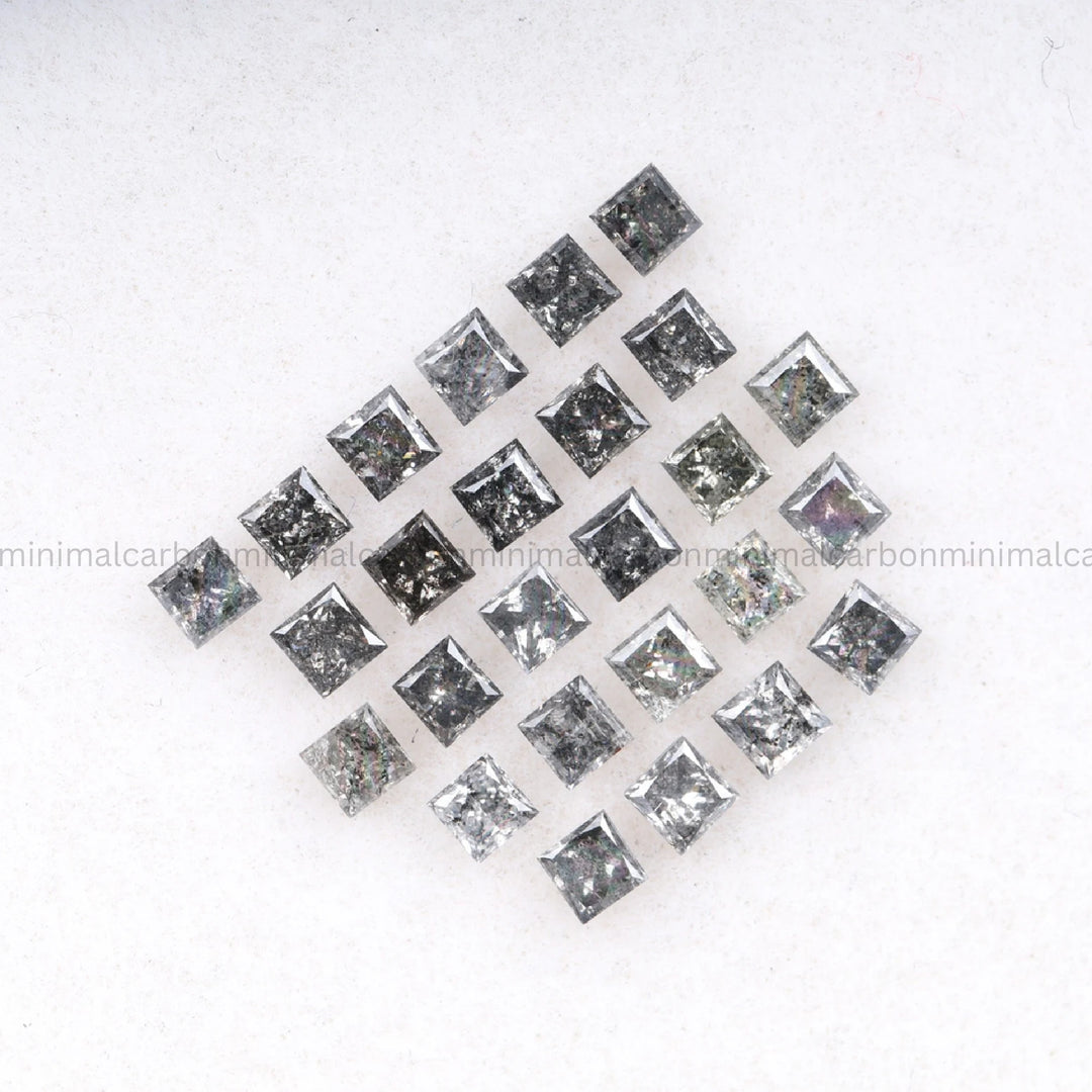 Salt And Pepper Princess Cut Diamond