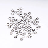 1 CT - 1.5 MM - Salt And Pepper Round Rose Cut Diamond - Minimal Carbon