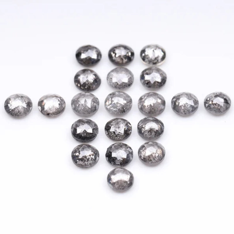1 CT - 3.5 MM - Salt And Pepper Tambuli cut Round Rose Cut Diamond