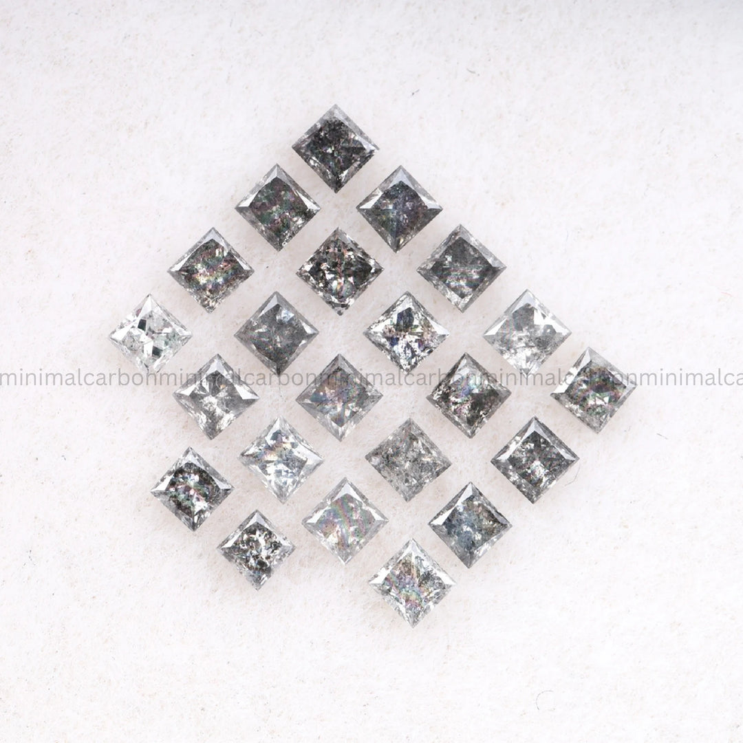 Salt And Pepper Princess Cut Diamond