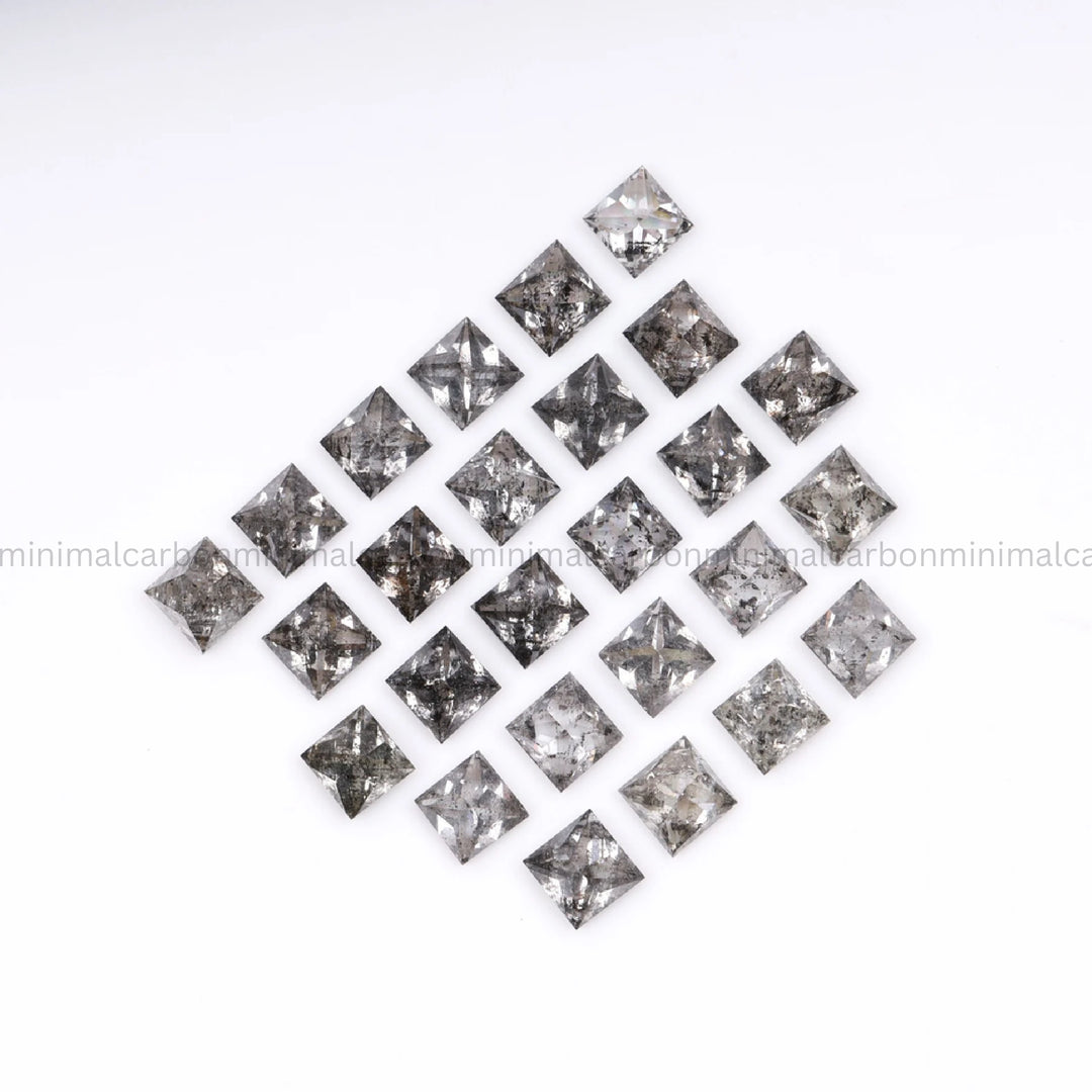 Salt And Pepper Princess Cut Diamond