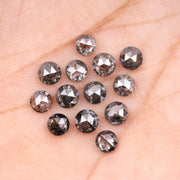 1 CT - 4.0 MM - Salt And Pepper Round Rose Cut Diamond - Minimal Carbon