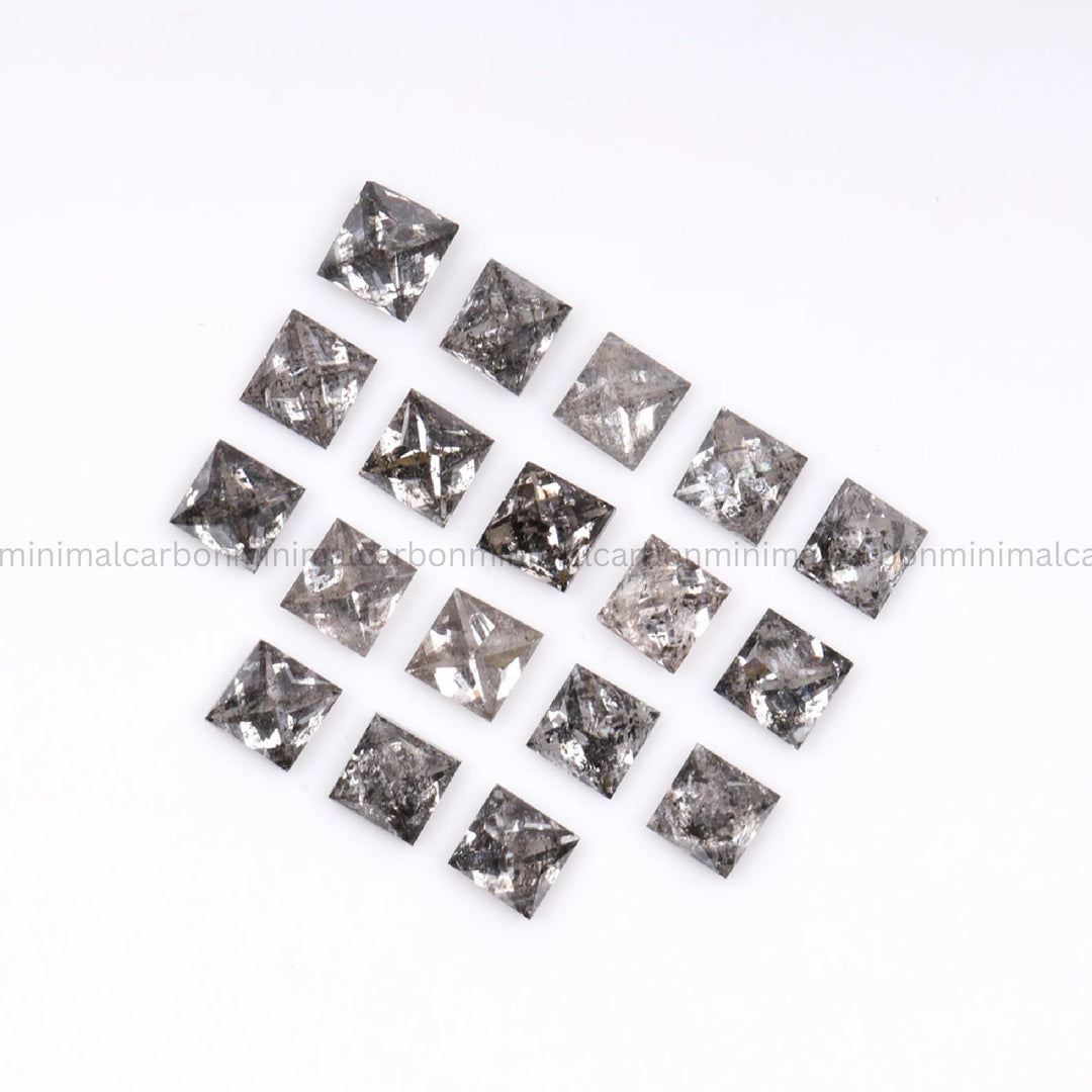Salt And Pepper Princess Cut Diamond