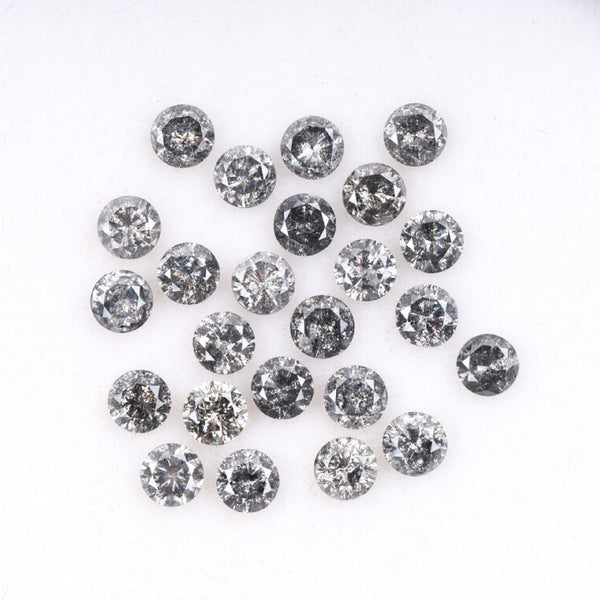 1.6 To 2.0 MM - Salt And Pepper Round Brilliant Cut Diamond - Minimal Carbon