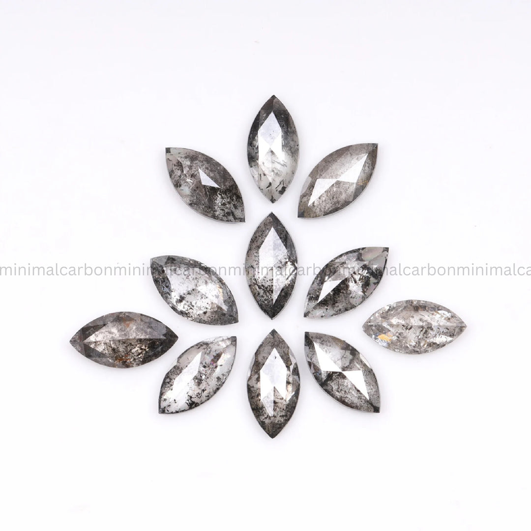 0.77 CT, 4.0 X 2.0 MM Salt And Pepper Marquise Cut Diamond