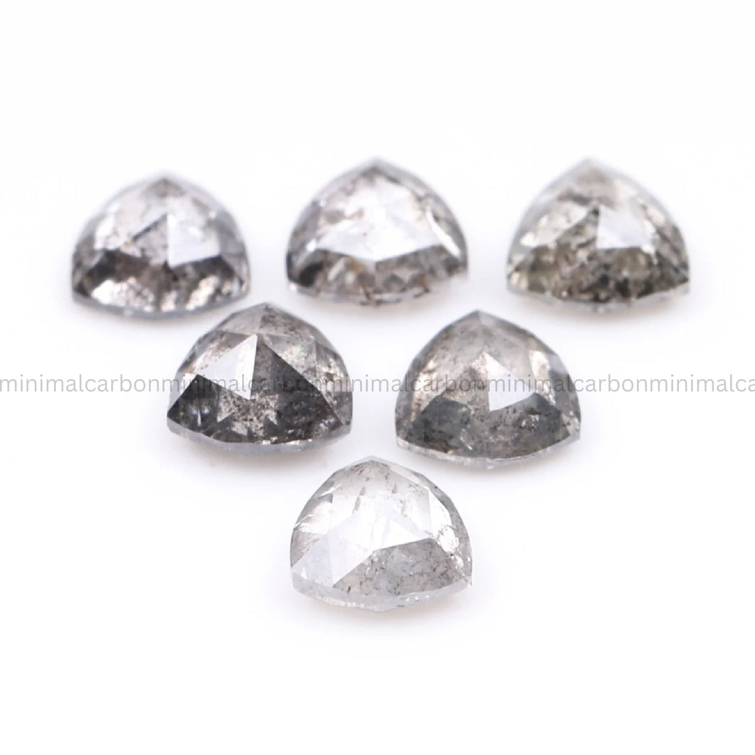 0.63 CT, 3.5 MM Salt And Pepper Trillion Cut Diamond