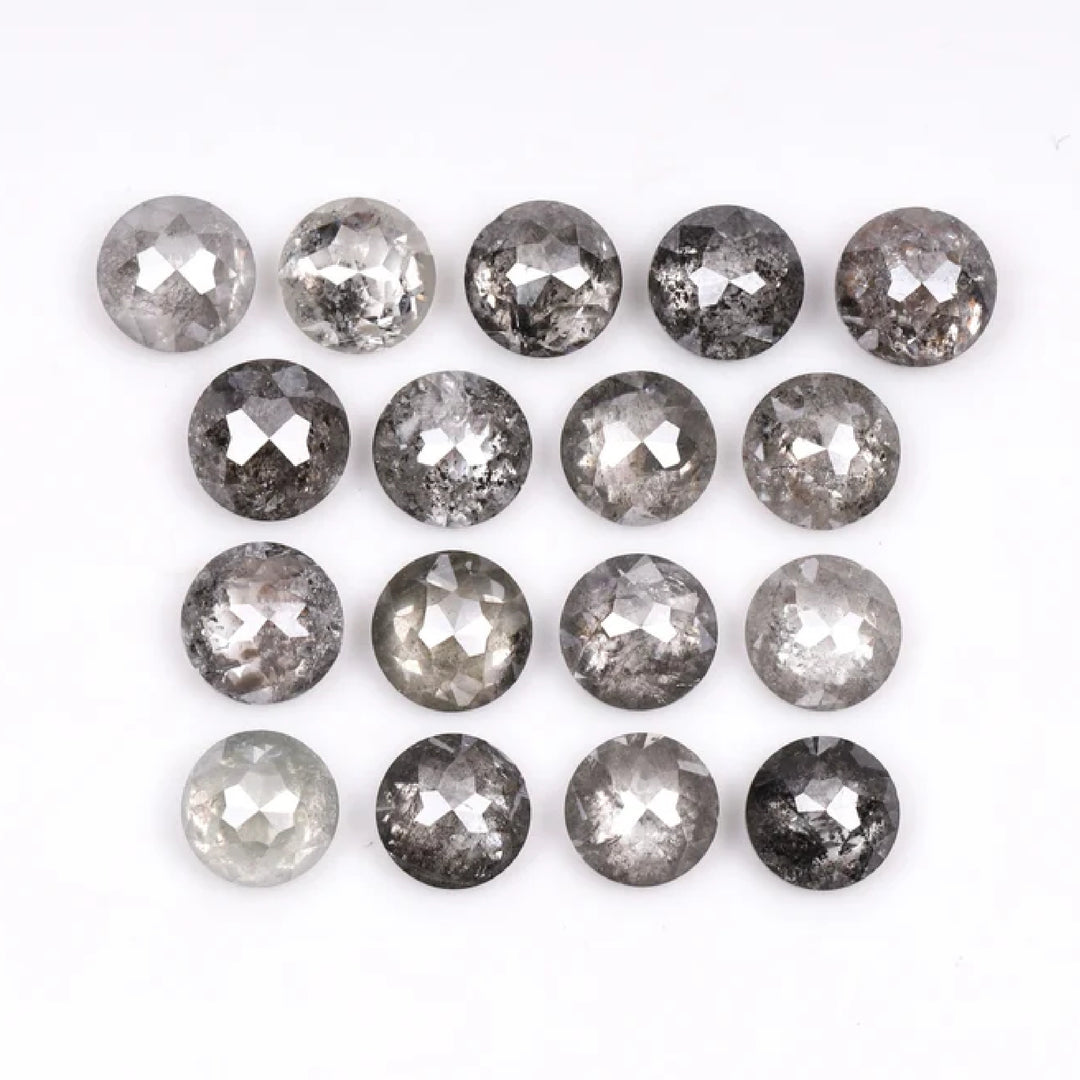 1 CT - 2.5 MM - Salt And Pepper Tambuli cut Round Rose Cut Diamond
