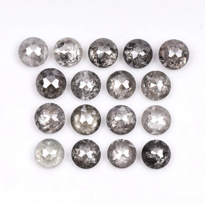 1 CT - 2.5 MM - Salt And Pepper Tambuli cut Round Rose Cut Diamond