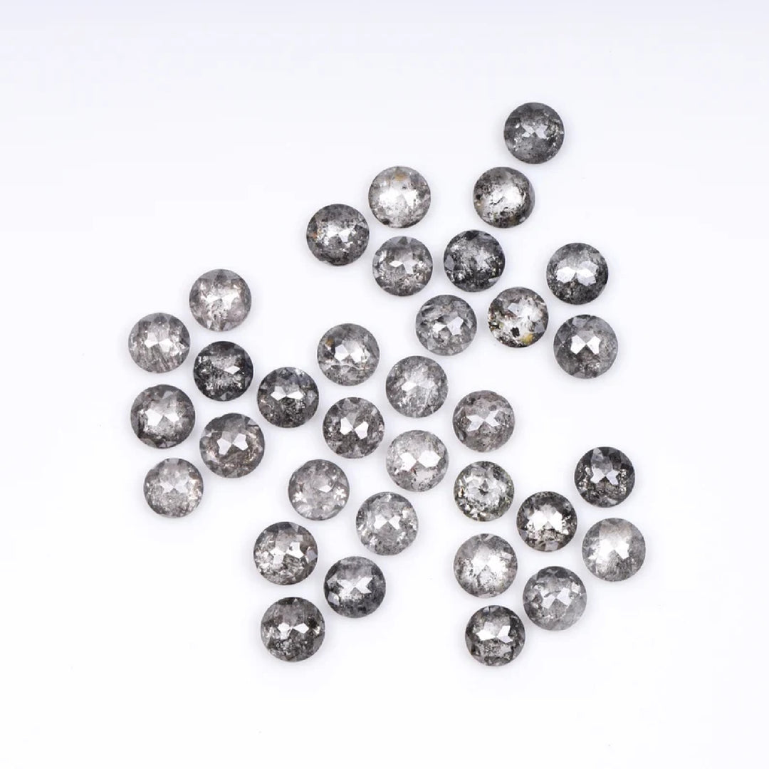 1 CT - 1.5 MM - Salt And Pepper Tambuli cut Round Rose Cut Diamond