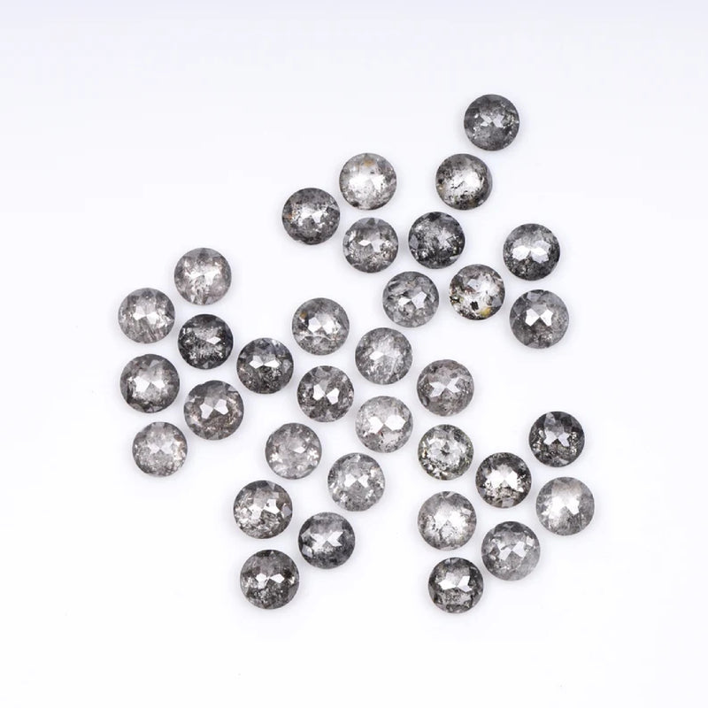 1 CT - 1.5 MM - Salt And Pepper Tambuli cut Round Rose Cut Diamond